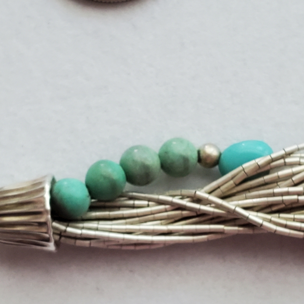 RARE Carolyn Pollack Liquid Silver Gemstone Layered Bead Bracelet Vintage RARE - Picture 12 of 15